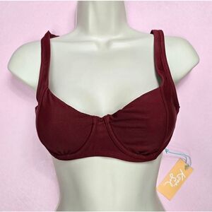 Kona Sol Red Underwired Bikini Top Small